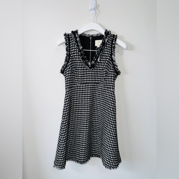 KATE SPADE NEW YORK Metallic Houndstooth Tweed Hourglass Dress Size 6 NWOT - Picture 4 of 11